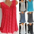 thumbnail image 1 of Womens Summer Loose Sleeveless Vest T Shirt Blouse Boho Lace Tops Plus Size, 1 of 7