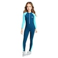 thumbnail image 5 of inhzoy Kids Full Body Wetsuit Boys Girls One Piece Zip Up Swimsuit UPF 50+ Rash Guard Swimwear Sky Blue 13-14, 5 of 9