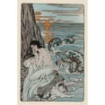 thumbnail image 2 of Maud Hunt Squire 11x14 Gold Ornate Wood Frame and Double Matted Museum Art Print Titled - Andromeda Crouched Trembling on the Rock Waiting for What Might Befall (1901), 2 of 4