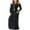 Black-2, variant on Mengpipi Women's Maxi Dresses Short Sleeve Long Casual Dresses Loose Plain with Pockets, Navy Blue-L(US 12-14)