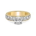 thumbnail image 3 of IGI Certified 3 Carat Cushion Shape Lab Grown Diamond Engagement Ring | 14K Yellow Gold | Alfreda Half Eternity Diamond Ring | FG-VS1-VS2 Quality Friendly Diamonds, 3 of 6
