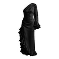 thumbnail image 3 of Gytharion Women's One Shoulder Asymmetrical Dresses Ruched Long Length Classic Wedding Guest Dresses Fitted Formal Style Cocktail Dresses, 3 of 3