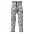 thumbnail image 5 of MDUKONU Boys Y2K Camo Cargo Pants Loose High Straight Leg Denim Pants with Pockets Size: 7-8 Years Sky Blue, 5 of 5