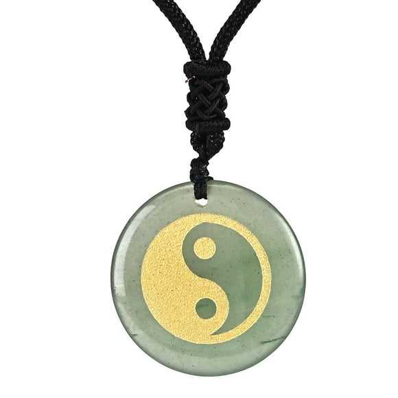 KLKCMS Necklace Pendant Pendant Yin Yang Tai Workmanship Amulet Jewelry for Anniversary Green