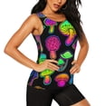 thumbnail image 2 of Balery Bright Mushrooms Camiseta sin mangas estampada ligera para mujer, tops de entrenamiento sin mangas, camisetas de yoga transpirables de secado rápido.-Small, 2 of 7