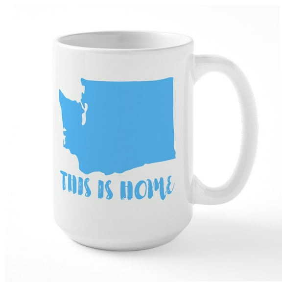 CafePress - Washington This Is Home Large Mug - 15 oz Ceramic Large White Novelty Mug