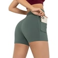 thumbnail image 1 of GHSDFBB Workout Shorts Women Spandex High Crossover Waist Gym Athletic Yoga Running with Pockets, 1 of 7