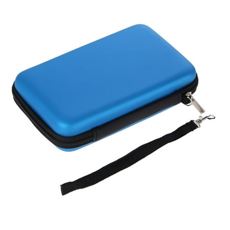 Xewsqmlo Blue EVA Skin Carry Hard Case Bag Pouch for 3DS XL LL with Strap