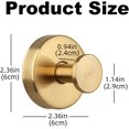 thumbnail image 2 of Suction Cup Hooks, Stainless Steel Waterproof Design, No-Drill Installation for Bathroom, Kitchen, Shower (Gold, 4 Pack), 2 of 7