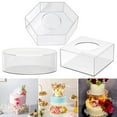 thumbnail image 1 of Fillable Cake Stand  Square Hexagon Heavy Duty Wedding Birthday Party Cake Display Cake Riser Tier Display Holder Square 15cm, 1 of 13