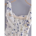 thumbnail image 6 of Summer New Fashion French Vintage Simple Lace-Up Floral Print Elastic Waist A-Line Mini Strap Dress For Women Vestido-CX2592-L, 6 of 6