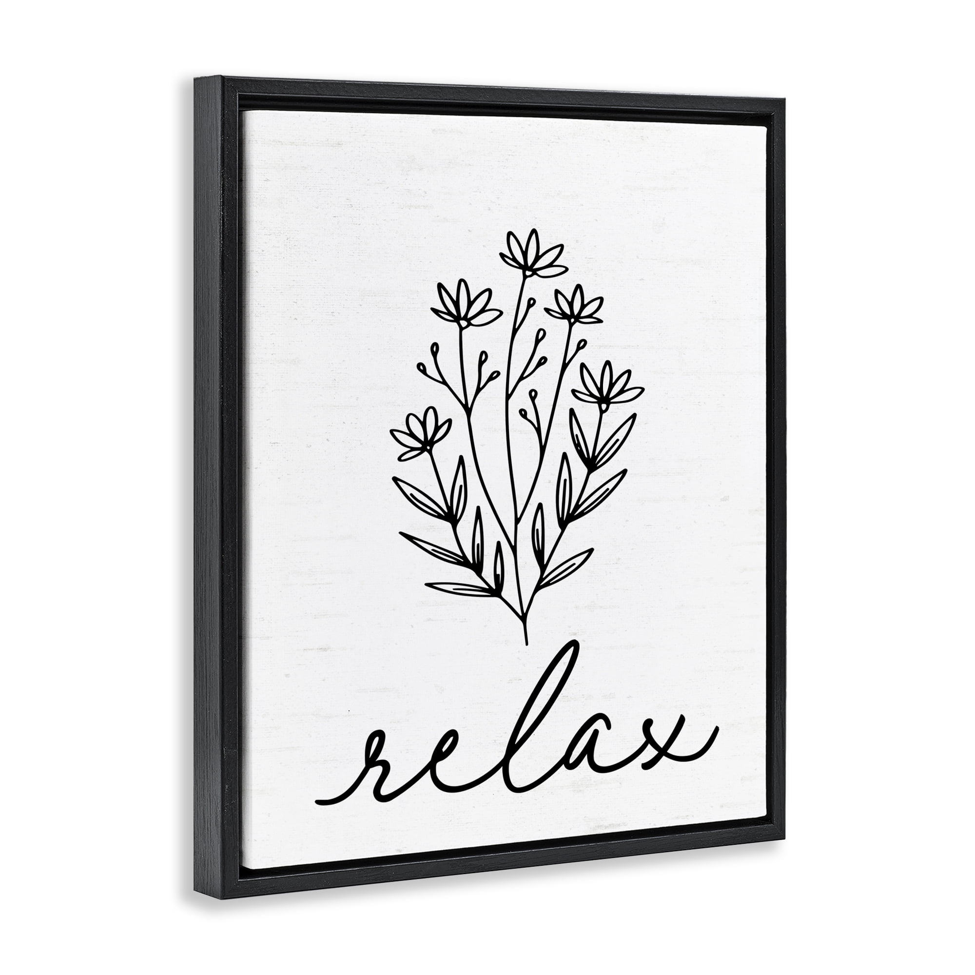 Bathroom Herb Relax Black Framed Floater Canvas Wall Art, design by Lettered and Lined