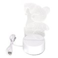 thumbnail image 1 of Base de lámpara de luz LED 3D con hoja acrílica de oso pequeño, alimentado por USB, luz cálida suave, estilo tallado con láser, 1 of 14