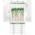 thumbnail image 6 of No Hook Shower Curtains with Snap in Liner, Spring Leaves Fabric Shower Curtain, Retro Pastoral Green Botanical Leaf Vines Double Layers & See-Through Top Window Bathroom Curtains 72''x84'', 6 of 6