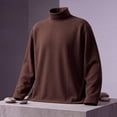 thumbnail image 4 of LODIENY Big and Tall (M-5XL) Mock Neck Undershirt for Men Long Sleeve Knit Thermal Base Layer Tops Relaxed Fit Basic Fall Winter Clothing Coffee XL, 4 of 7