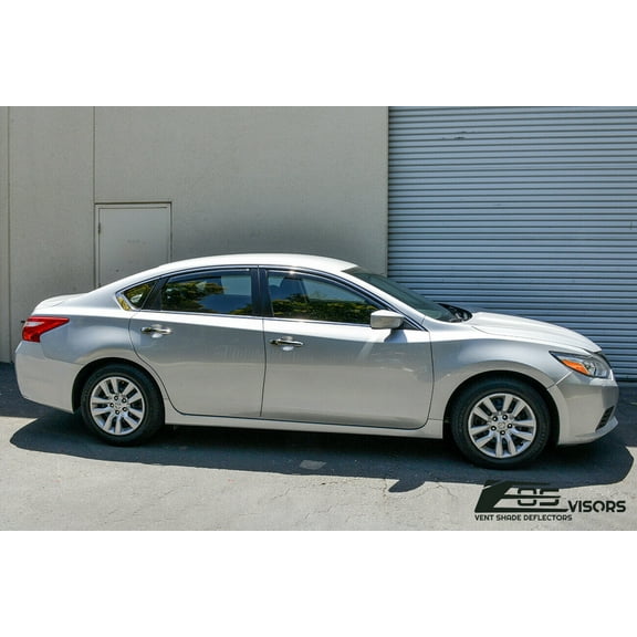 Extreme Online Store Replacement For 2013-2018 Nissan Altima | EOS Visors JDM In-Channel Style SMOKE TINTED Side Vents Rain Guard Window Deflectors