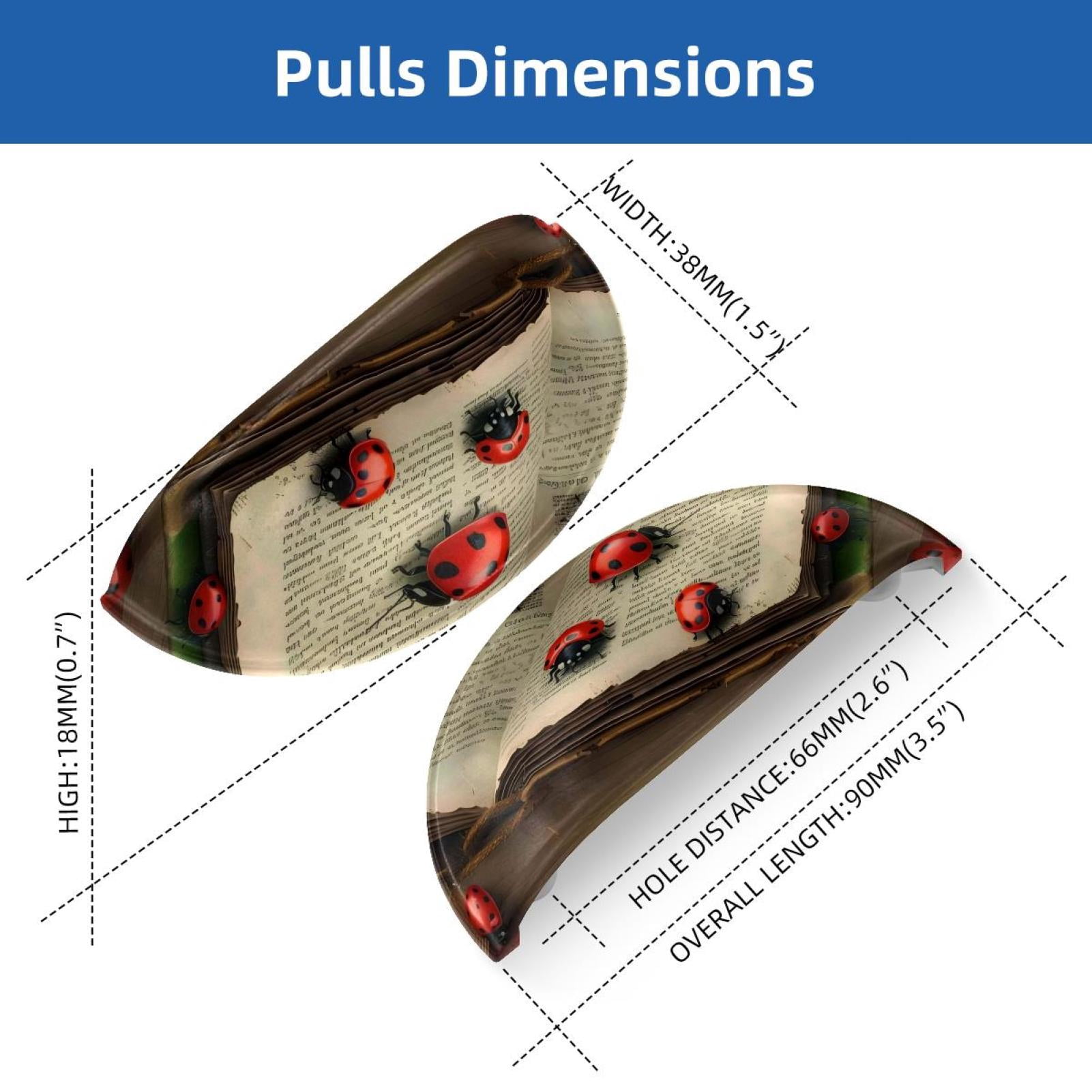 PhooArto 6 Pcs Cup Drawer Pulls, Ladybugs Antique Book Shell Shape Handles Cabinet Knobs for Dresser Cupboard Closet Wardrobe with Screws
