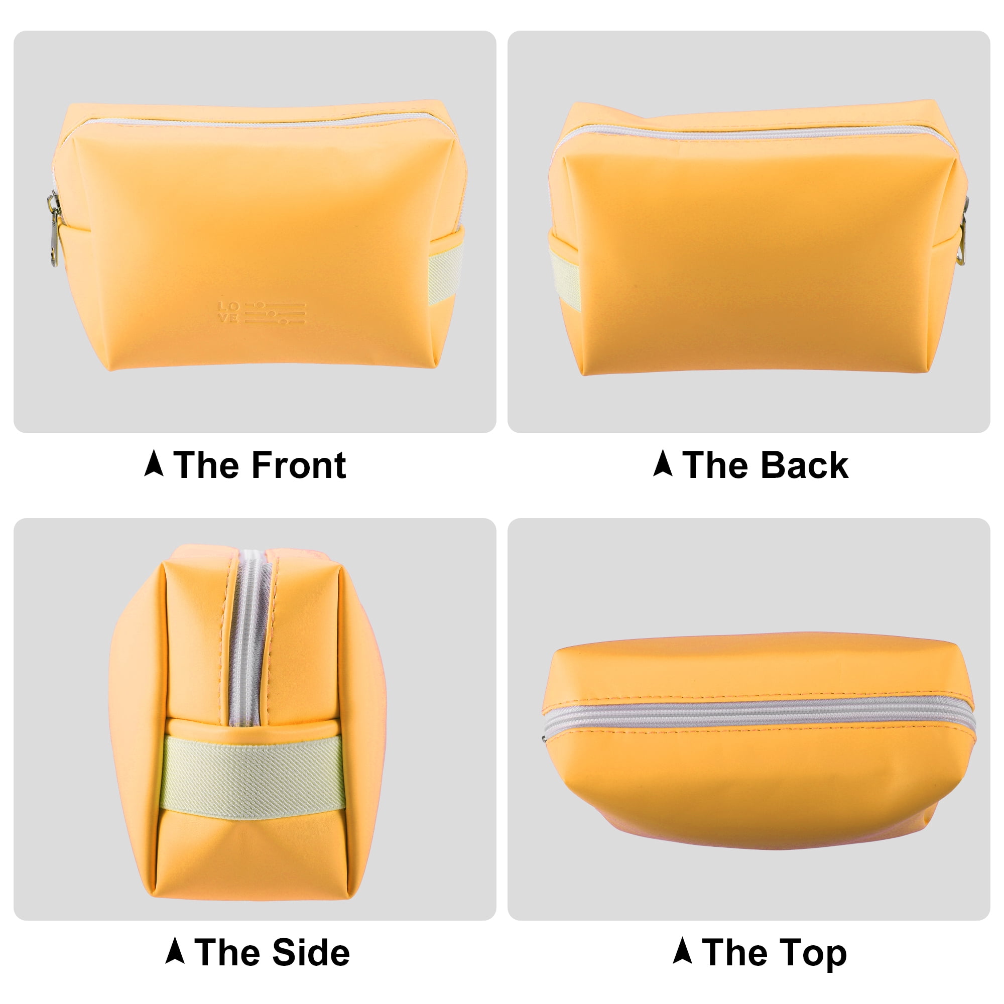 Unique Bargains Floral Makeup Bag Zipper Flower Cosmetic Pouch Yellow