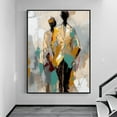 thumbnail image 3 of Hand-painted oil painting vertical abstract figure artwork oil painting wall art painting canvas wall decoration,102*76cm (40*30) inches, unstretched frameless, 3 of 4