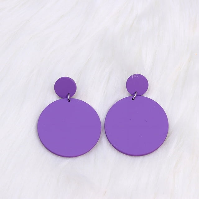 Pendientes de pintura en aerosol redondos grandes de 15 colores para otoño e invierno, pendientes de temperamento acrílico, pendientes simples para mujer