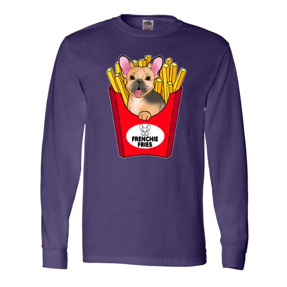 Inktastic Cute Frenchie in French Fries Long Sleeve T-Shirt