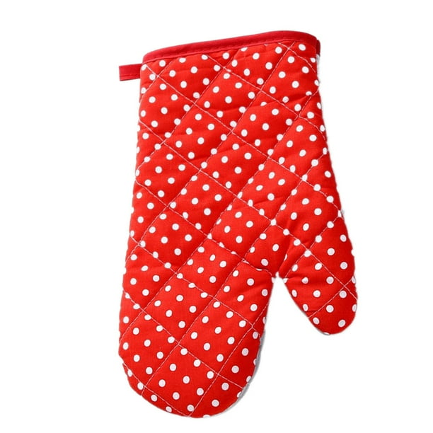 Toystoory Manoplas anti-calor Guantes profesionales para horno de microondas Guantes de algodón resistentes al calor Manoplas para hornear resistentes al Cocina y Comedor Pequeños puntos rojos Toystoory HA063608-02B