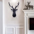 thumbnail image 4 of Cabeza de ciervo 3D decorativa-elegante cabeza de Animal escultura de pared decoración-Casa de de bienvenida decoración-geometría ciervos astas Negro perfecl Estatua de cabeza de ciervo, 4 of 8