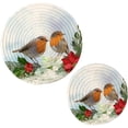 thumbnail image 6 of SKYSONIC 2 pcs Robin Birds Poinsettia Flowers Pot Holders Trivets, Heat Resistant Trivets,Winter Christmas Cotton Thread Weave Mats for Hot Pads Pans Pot Bowl Teapot, 6 of 7