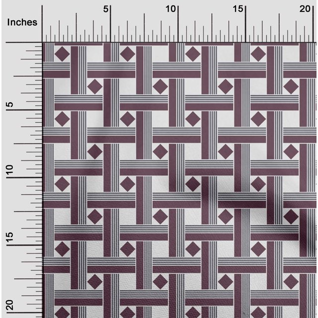 oneOone Cotton Poplin Fabric Diamond & Basketweave Geometric Decor Fabric Printed BTY 42 Inch Wide