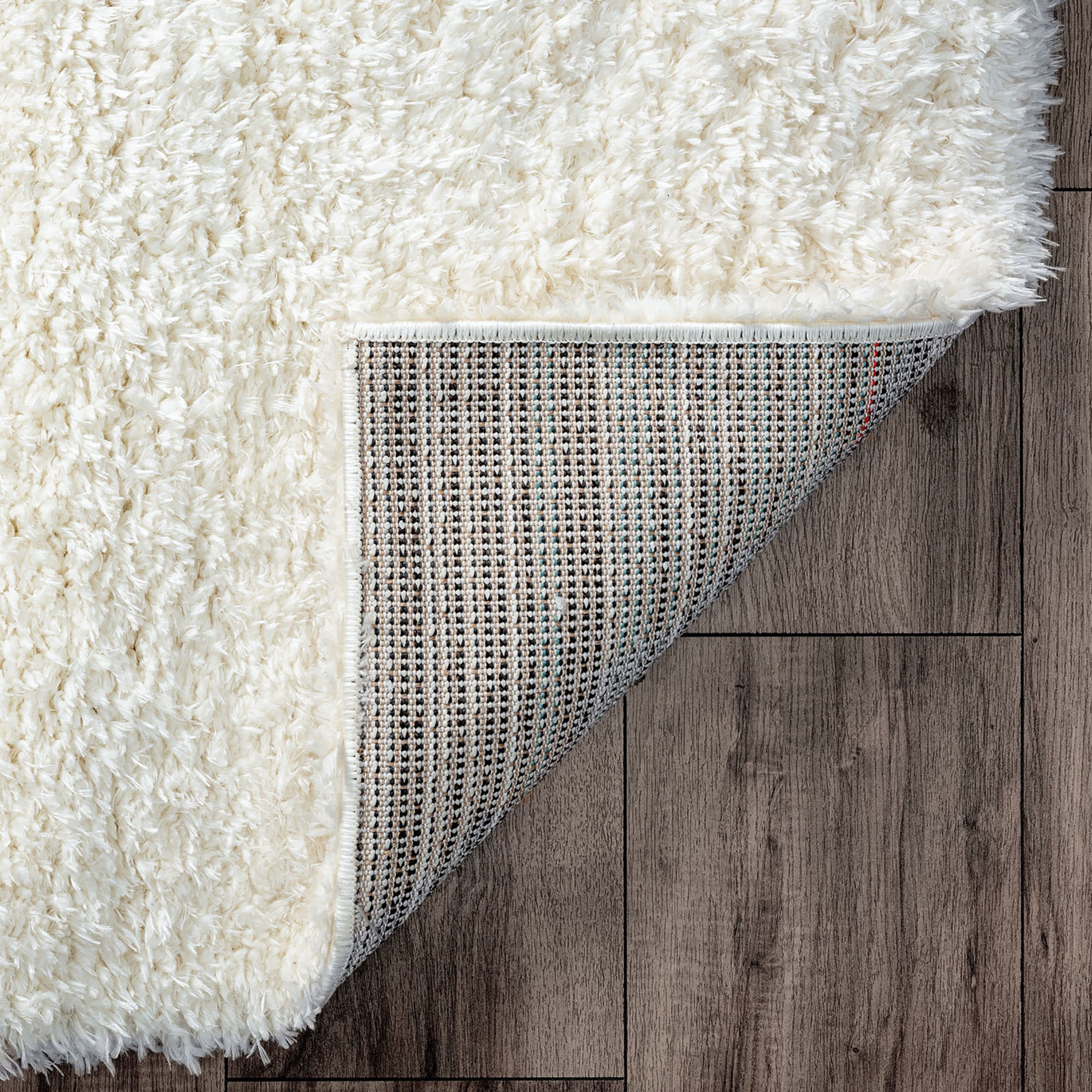 Transitional 2x3 Area Rug Shag Thick (2' x 3') Solid White Indoor Scatter Easy to Clean