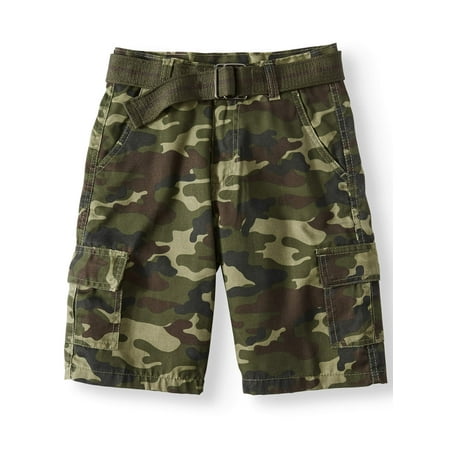 Camouflage Spandex Shorts - Road Block Belted Camo Cargo Shorts (Big Boys)