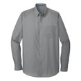 thumbnail image 5 of Mens Long Sleeve Professional Uniform Carefree Cotton/Polyester Poplin Shirt Gusty Grey Medium, 5 of 6