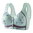 thumbnail image 3 of SROBPTY Womens Everyday Bras Floral Print Front Closure No Underwire Tank Top Support Brassiere for Daily Wear, 3 of 5