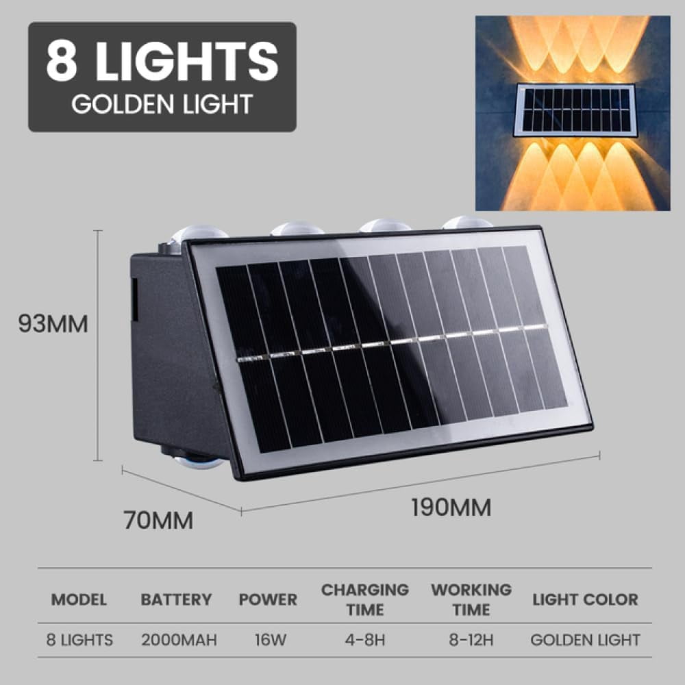 Soar Wall Lanterns Outdoor 8 Pack - Decorative LED Lights for Porch & Yard