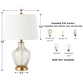 thumbnail image 6 of KAWOTI 23 in. Clear Glass Antique Brass Handcrafted Table Lamp with Rotary Switch, 6 of 6