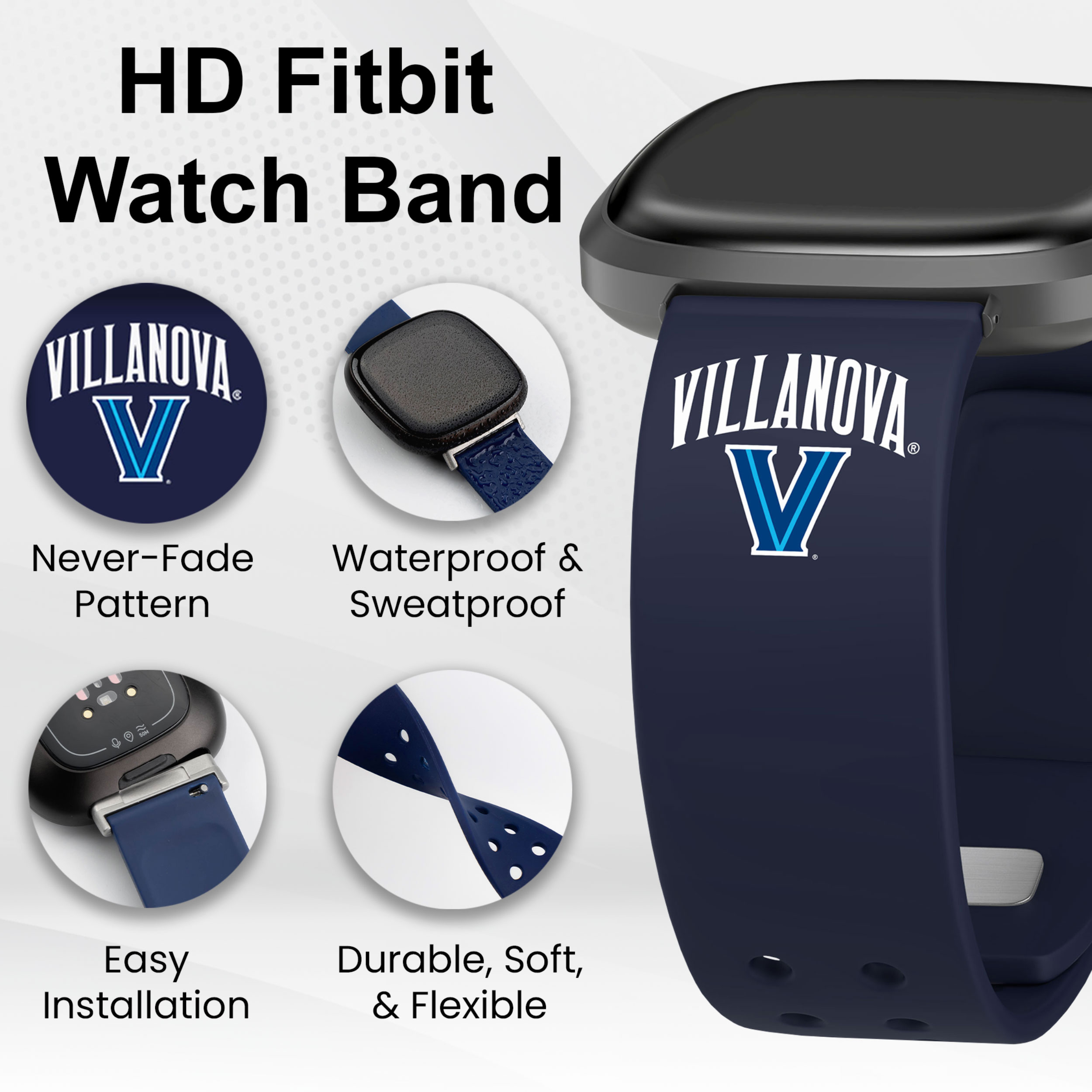 Wildcats HD Elite Edition Unisex Watch Band for FitBit Versa 3 & Sense (Short)
