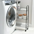 thumbnail image 3 of Household Essentials Slim Storage Cart, 3 Shelf Storage Cart with Wheels, Perfect for Laundry Rooms, Bathrooms, Pantries, Kitchens and More, 3 of 6