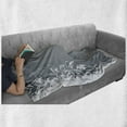 thumbnail image 6 of Floral Soft Flannel Fleece Blanket, Flower Arrangement Contrasting Colors Wildflowers Leaves Stalks Nature Inspirations, Cozy Plush for Indoor and Outdoor Use, 50" x 60", Grey White, by Ambesonne, 6 of 6