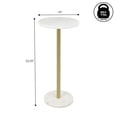 thumbnail image 3 of JONATHAN Y 10" x 22.25" White Marble and Gold Drink Table, Contemporary Minimalist Round Pedestal Accent Side Table MTB1110C, 3 of 8