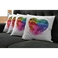 thumbnail image 5 of Ambesonne Colorful Throw Pillow Cover 4 Pack, Love Heart Romance, 18", Multicolor, 5 of 5