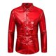 thumbnail image 1 of Mens Disco Dress Shiny Shirt Long Sleeve Casual Button Down Shirt Nightclub, 1 of 8