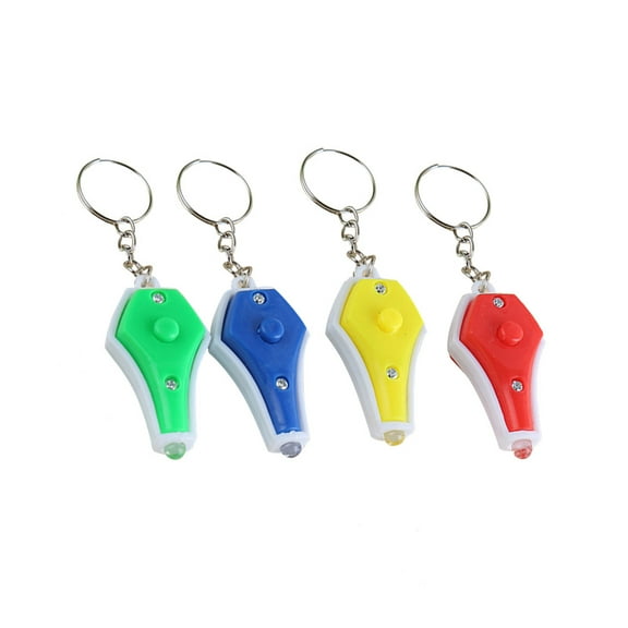 CIMAXIC 4Pcs Decorative LED Keychain with Purple Portable Lamp Keyring Assorted Color