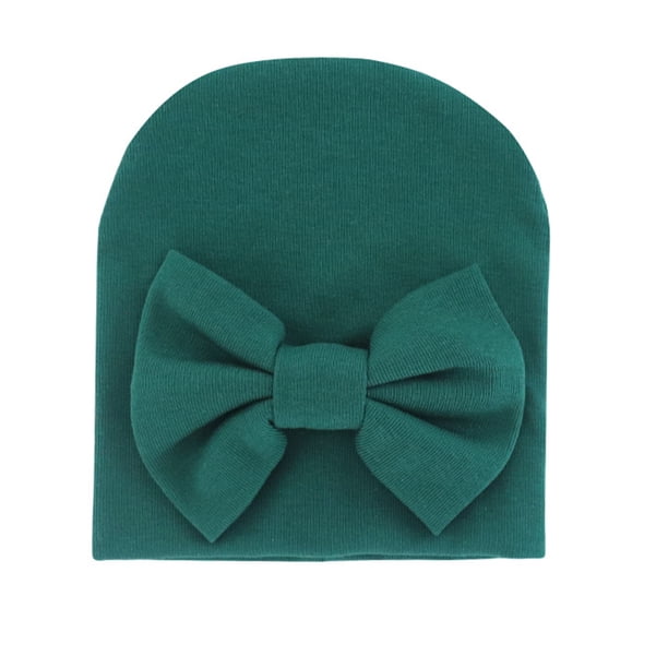Gorros de bebé Minnieouse con lazo para recién nacidos verde2