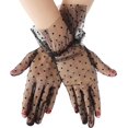 thumbnail image 1 of Guantes de encaje para mujer, guantes de encaje, elegantes guantes de encaje con puntos negros, guantes de protección solar para mujer, cena de boda, fiesta de los años 80, 1 of 5