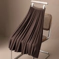 thumbnail image 6 of sunsanly Women Maxi Skirt Elastic High Waist A-Line Long Skirt Solid Color Large Hem Pleated Skirt Work Leisure Skirt Workwear, 6 of 7