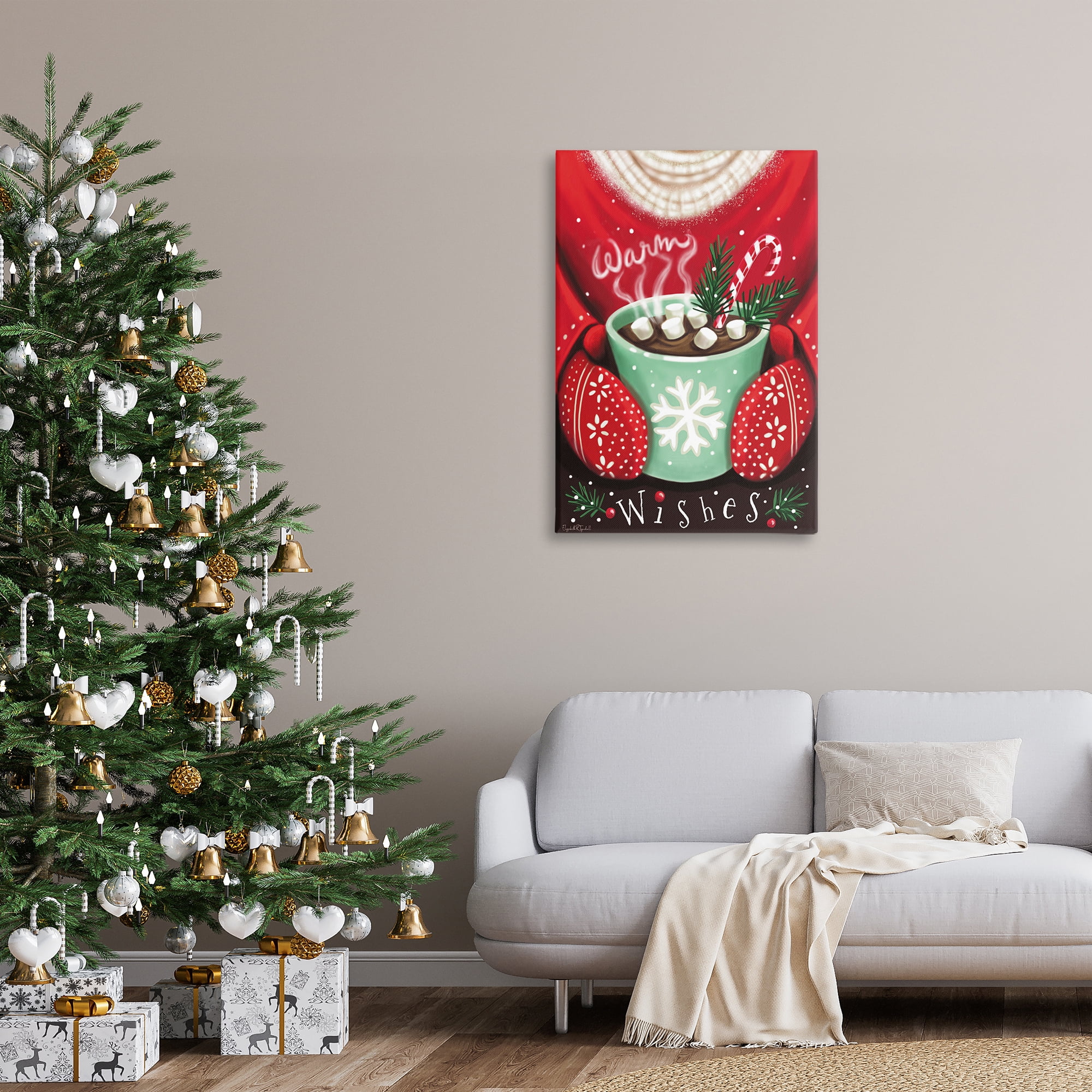 Stupell Industries Warm Wishes Hot Cocoa Holiday Painting Gallery Wrapped Canvas Art Print Wall Art, 24 x 36