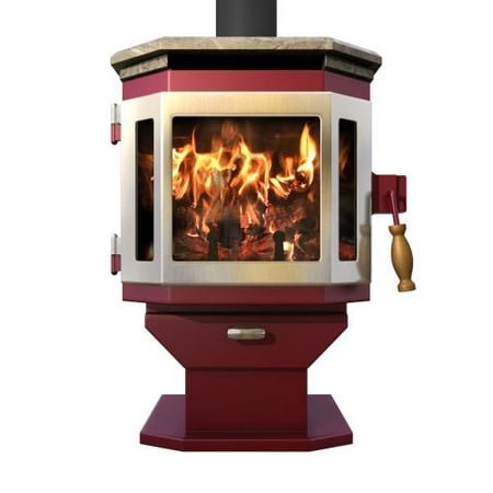 MF Fire Mojave Red Catalyst Wood Stove with SS Door and Soapstone