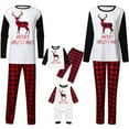 thumbnail image 1 of PENGXIANG Matching Family Christmas Pajamas Set  Raglan Bear Printe Top Plaid Pants Set Sleepwear, 1 of 5