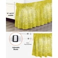 thumbnail image 5 of Yellow Boho Flowers Bed Skirt King Size 18 Inch Drop, Vintage Abstract Watercolor Yellow Bohemia Floral Adjustable Elastic Dust Ruffles Bedskirt for King Bed Wrap Around Pleated Mattress Frame Cover, 5 of 9