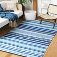 thumbnail image 2 of SAFAVIEH Montauk Kenyon Southwestern Cotton Area Rug, Blue/Ivory, 6' x 6' Square, 2 of 8